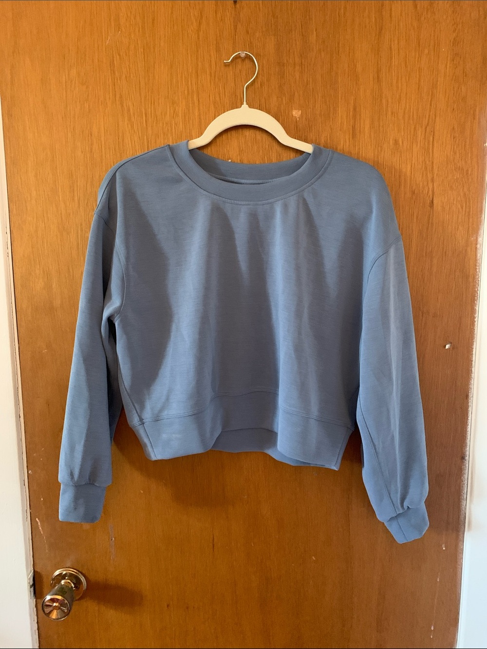 lululemon athletica Dusty Blue Cropped Long Sleeve Sweatshirt